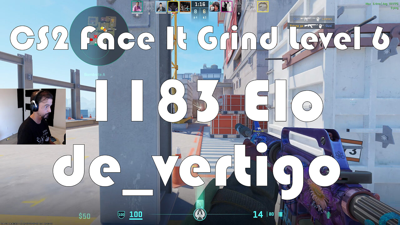 CS2 Face-It Grind - Face-It Level 5 - 1183 Elo - de_vertigo