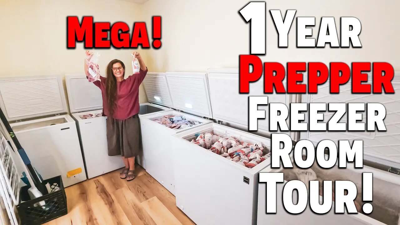 (MEGA!) 1 Year PREPPER Freezer Room Tour! | Food Shortage | Sustainable Living