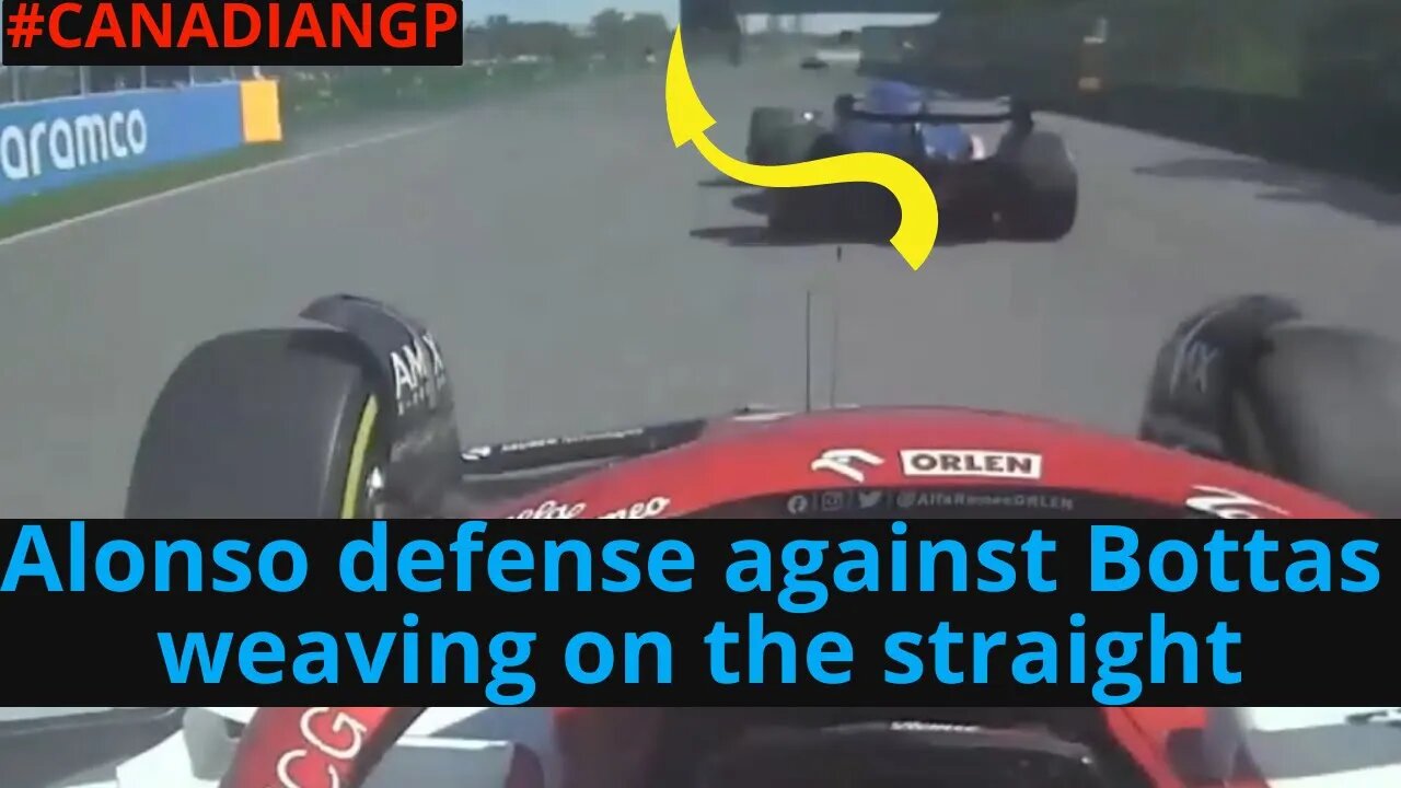 Fernando Alonso defense against Bottas weaving on the straight during the last lap #canadiangp