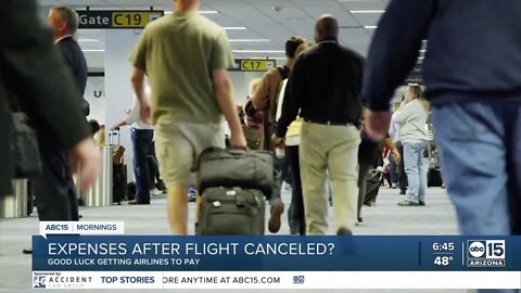 Expenses after a canceled flight? Good luck getting airlines to pay