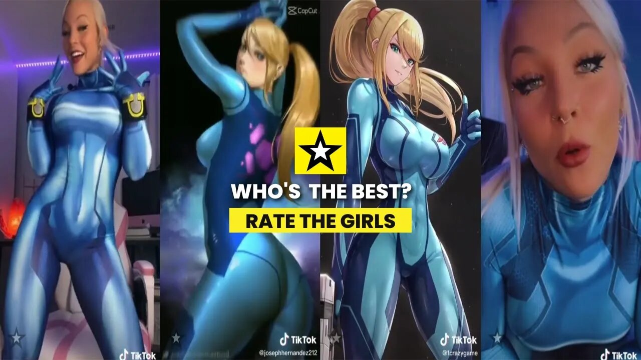 Rate the Girls: Best Human vs Anime - Metroid Zero Suit Samus TikTok Cosplay Contest 🎮💙