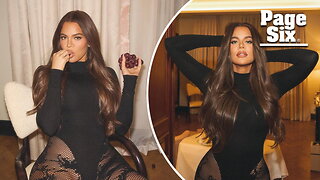 Khloé Kardashian tries out Bianca Censori's signature look in tights and thong catsuit