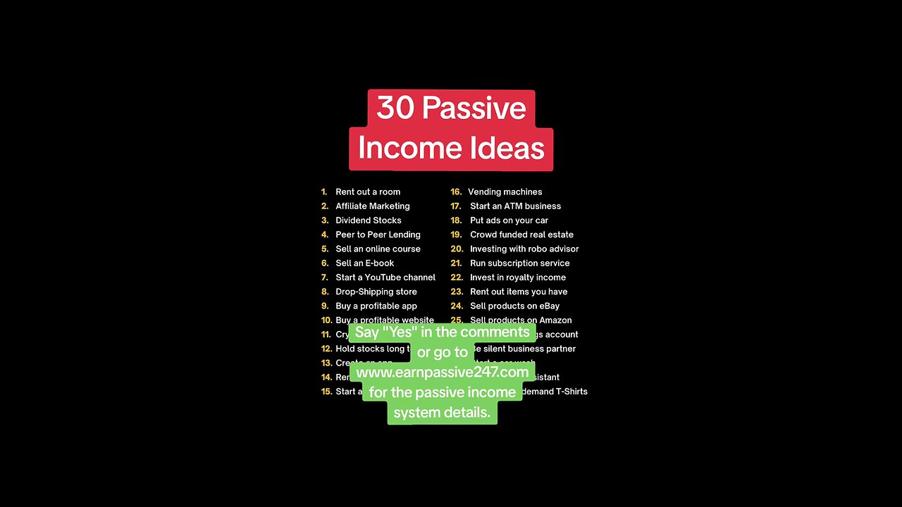 30 passive income ideas