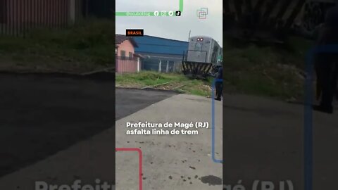Prefeitura de Magé (RJ) asfalta linha de trem