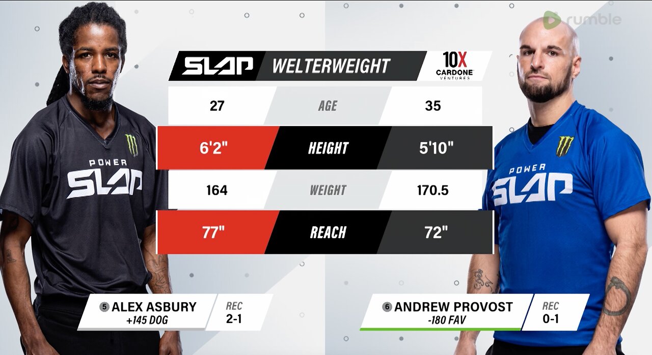 Power Slap 1: Alex Asbury vs Andrew Provost | Prelims