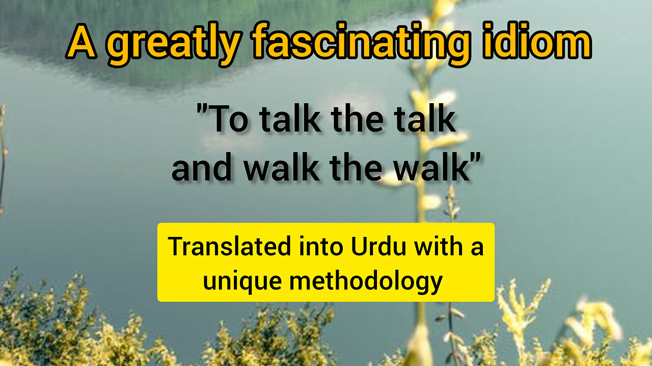 The idiom "talking the talk and walking the walk" translated into Urdu with a unique methodology.