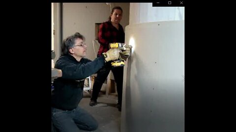 finally figured how to bend sheetrock for the round wall & wired an electric sub-panel