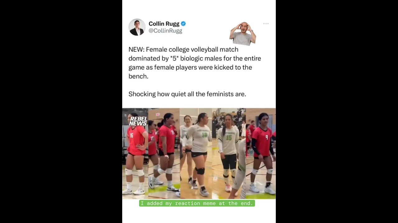 5 Biological Males Playing On Female College Volleyball Team.