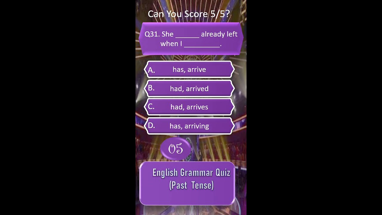 Past Tense Mastery Quiz