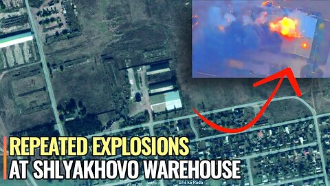 Again, Ukrainian military warehouse in Shlyakhovo completely burned on Kherson front