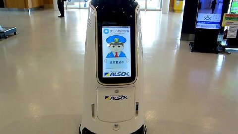 Security Robot Patrolling Airport in Japan