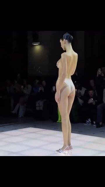 Coperni show at Paris Fashion Week ended with supermodel Bella Hadid in nude lingerie