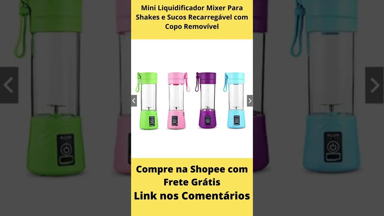 Mini Liquidificador Mixer Para Shakes e Sucos Recarregável com Copo Removível #shorts