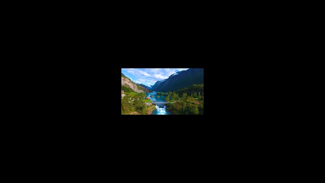 Beautiful Nature Video Waterfall Drone view Aerial view