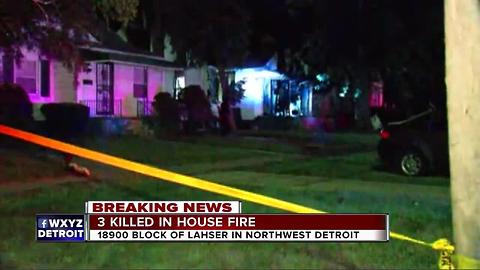 Three killed in fire in Northwest Detroit