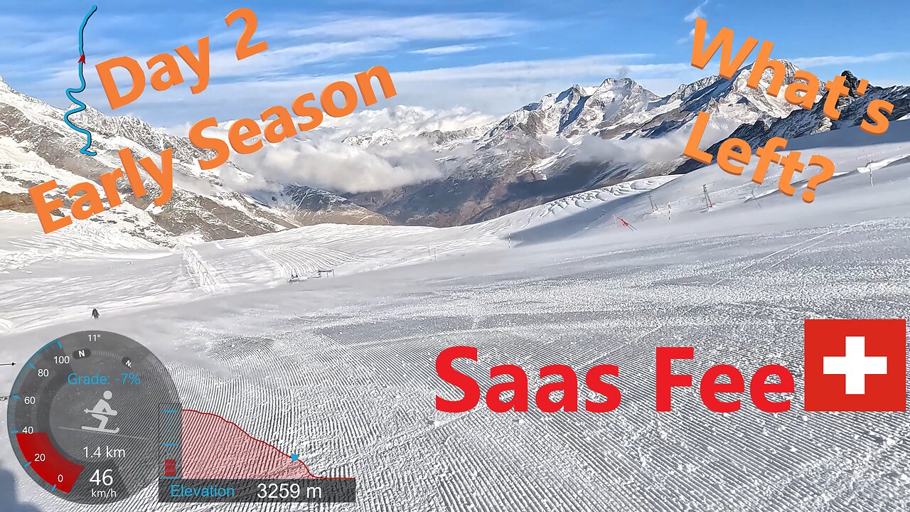 [4K] Skiing Saas Fee, Day 2 Remaining Open Pistes - Early Season! Wallis Switzerland, GoPro HERO11