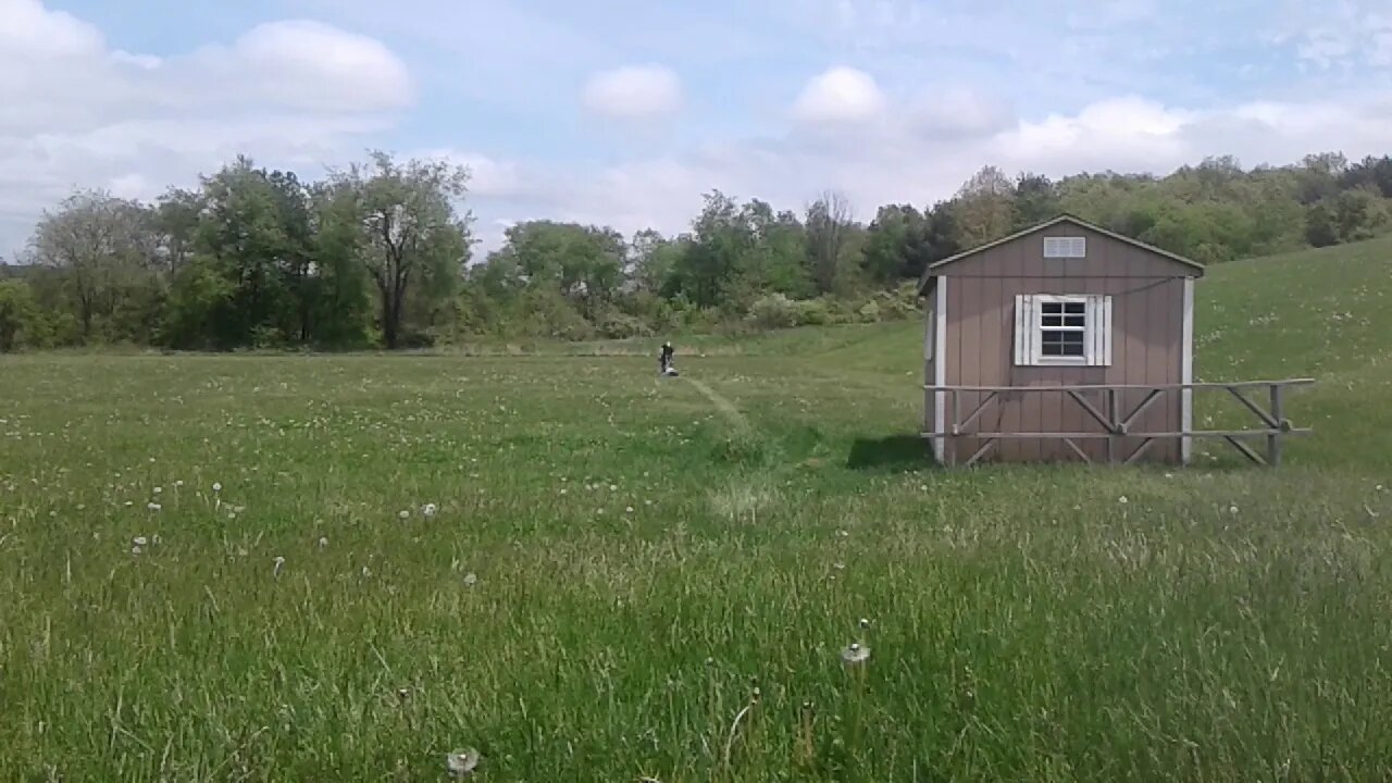 Blue Collar Drag - 190 lb Sled Drag In High Grass Carrying 20 lb DB' s 100 Yards