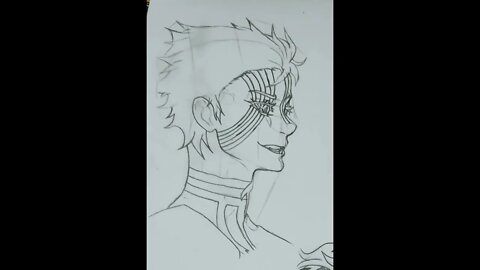 outline v/s sketch(AKAZA) ##youtubeshorts #shorts #shortsvideo #sketch#like #ytshorts #demonslayer