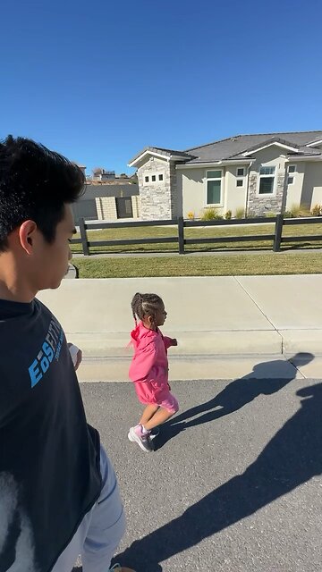 Jogging with little sister