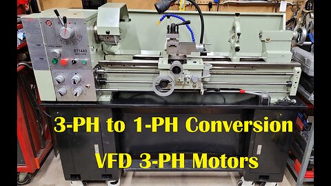 3-phase to single-phase (240V) lathe conversion. Two VFDs to control two 3-phase motors.