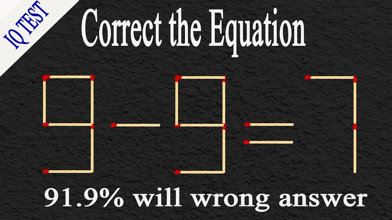 Move one matchstick to make equation correct #matches #mathtricks #matchstickpuzzle #mindtest #math