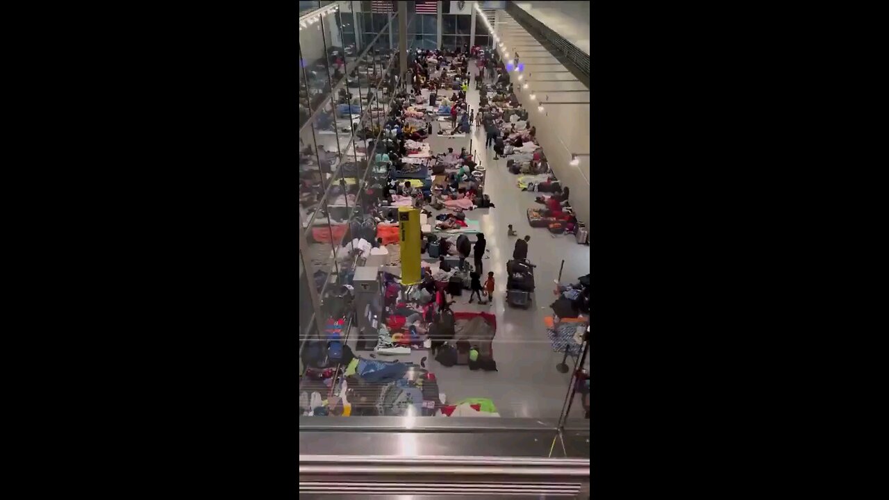 Boston Logan Airport ILLEGAL Immigrant Shelter Airport Encampment