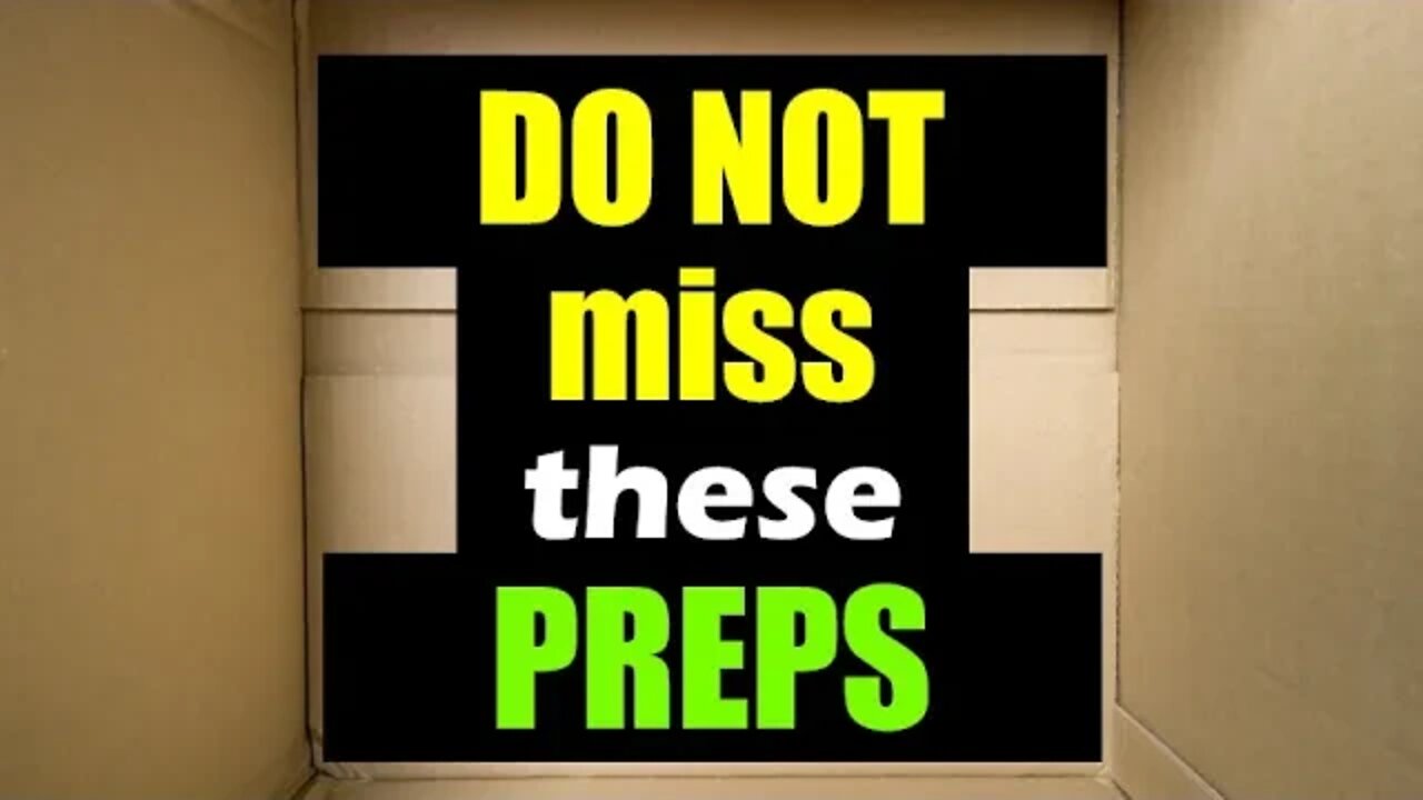 5 Things you should NOT FORGET in your PREPS!