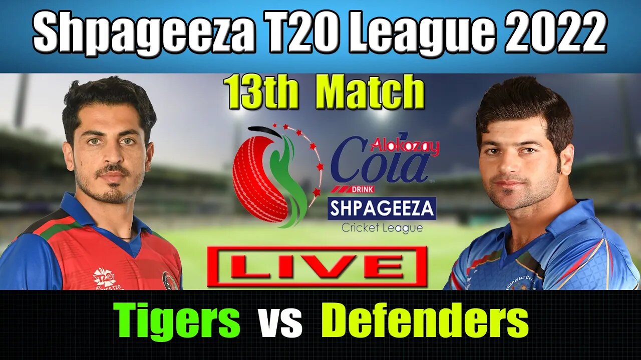 Shpageeza Cricket League Live, Speen Ghar Tigers vs Boost Defenders t20 live, 13th match live score