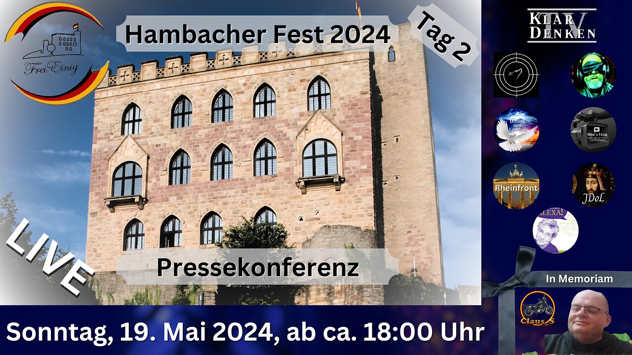 🔴💥 LIVE aus Neustadt a.d. Weinstraße - Hambacher Fest 2024. 👉Pressekonferenz 👈💥