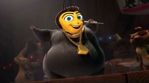 Bee Movie trailer but every bee is Biggie Cheese performing Mr Boombastic each time a higher pitch