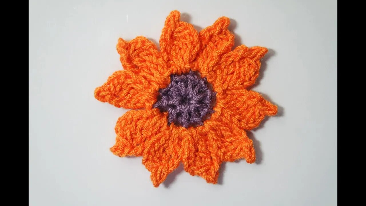 How to crochet sunflower free written pattern in description