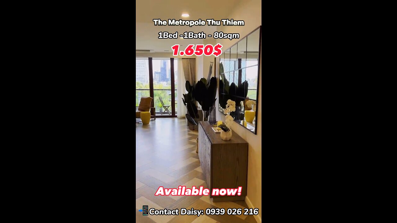 💥1bedroom for rent at The Metropole Thu Thiem💥