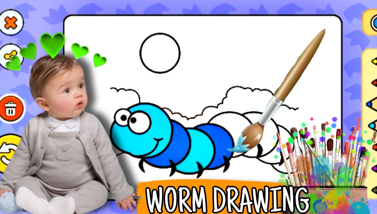 How to draw a Worm 🐛|keep easy drawing step by step| @B L U R R Y MOON