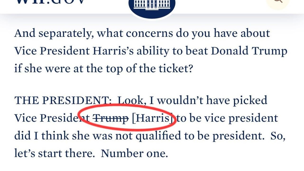 White House Transcript Cleans Up Biden's Press Conference Remark About 'Vice President Trump'