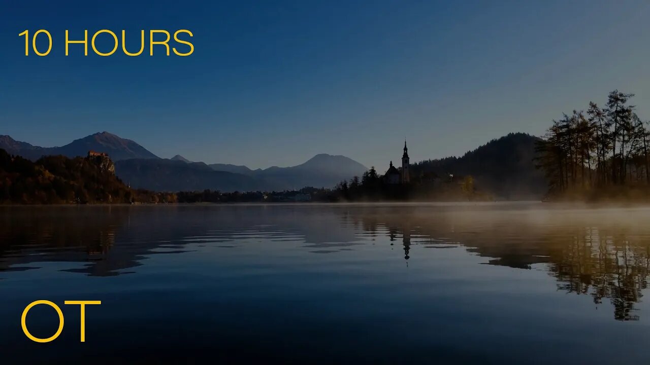 Sunrise on Lake Bled | Wildlife & Atmospheric Sounds for Relaxing | Studying | Sleeping | 10 HOURS