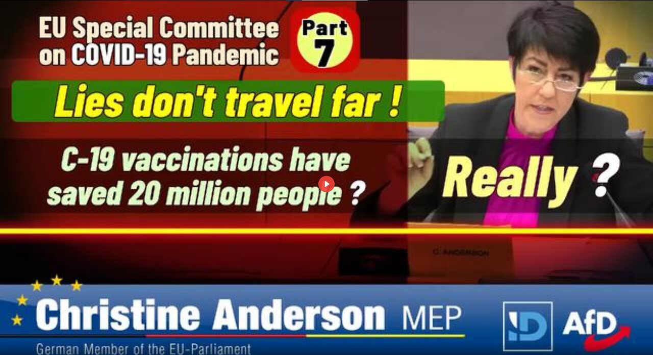 CHRISTINE ANDERSON: 20 MILLION LIVES SAVED BY MRNA INJECTION?