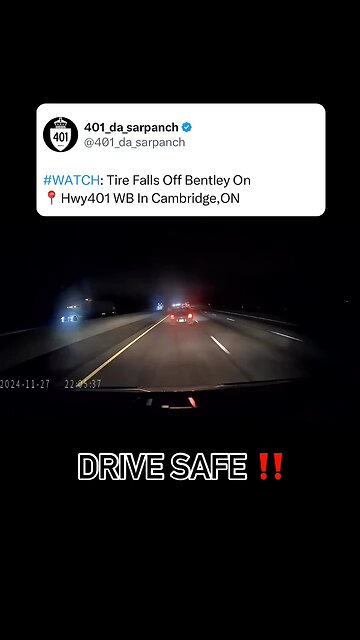 Bentley Tire Falls Off Om Highway