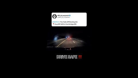 Bentley Tire Falls Off Om Highway