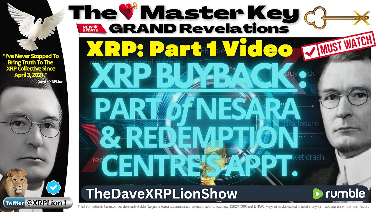 NEW SHOCKING QFS-XRP & XRPL INSIDER INTEL XRP Buyback Originator & Pricing Expert-DAVE XRP LION