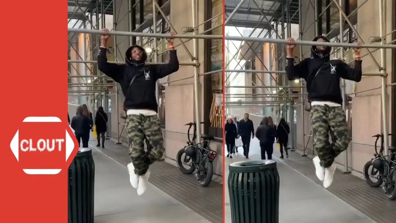 2 Chainz Doing Scaffold Pull Ups In New York City!