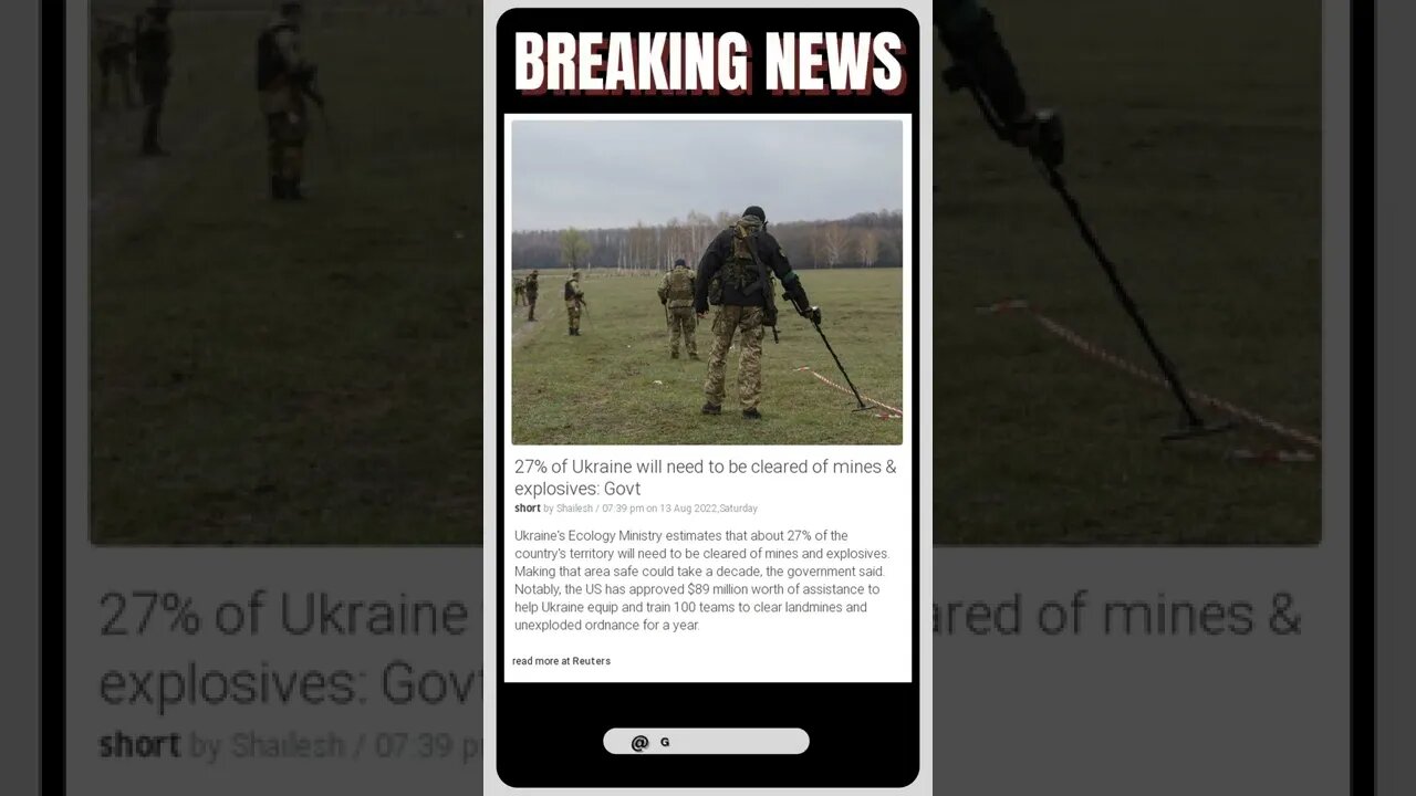 Live News: 27% of Ukraine will need to be cleared of mines & explosives: Govt #shorts #news