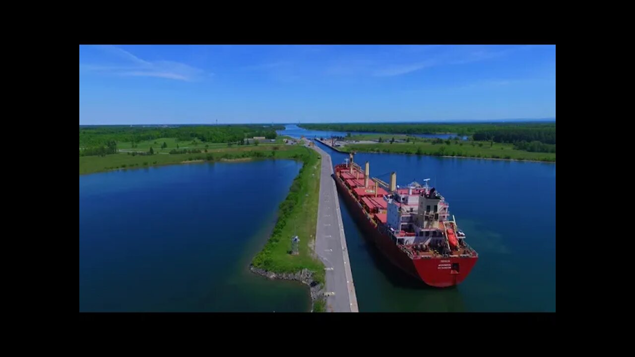 Vessel preparing to enter the Eisenhower Lock