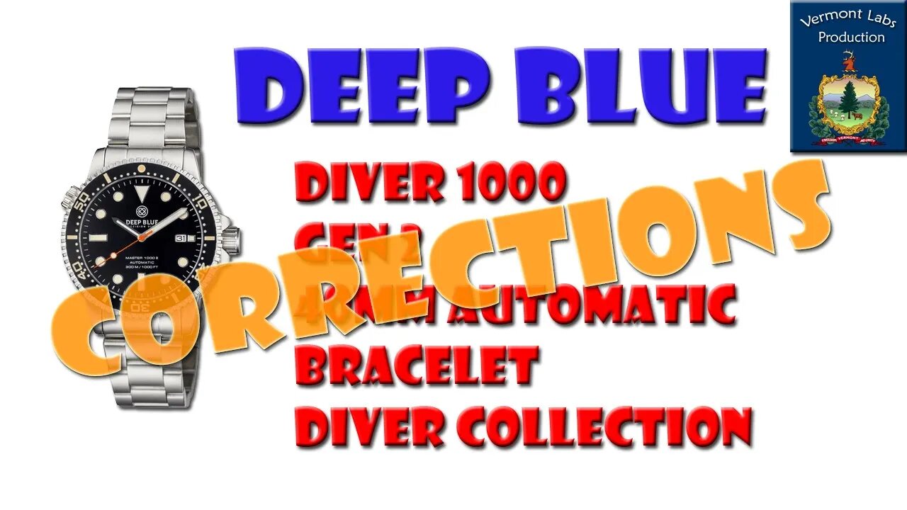 Correction for the Deep Blue Review DIVER 1000 review