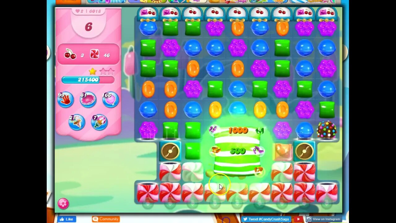 Candy Crush Level 6018 Talkthrough, 30 Moves 0 Boosters