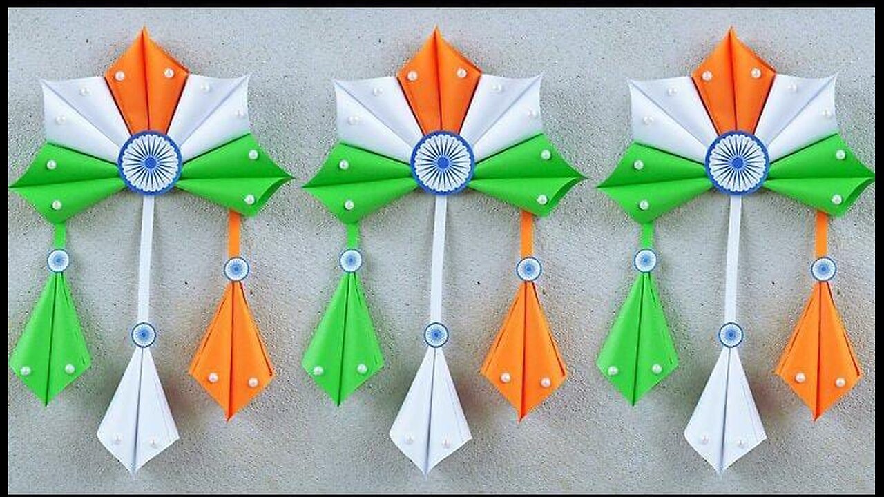 Tricolor Wall Hanging Making/Independence Day Crafts/Republic Day Crafts/Paper Things Easy