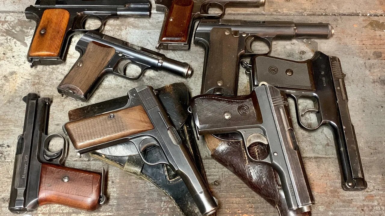 German WW1 & WW2 military pistols Mauser Astra FN/Browning Femaru Frommer CZ