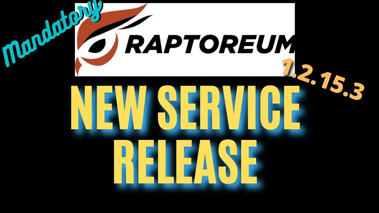 Raptoreum 🚨 NEW Service Release. Update Wallet Now.