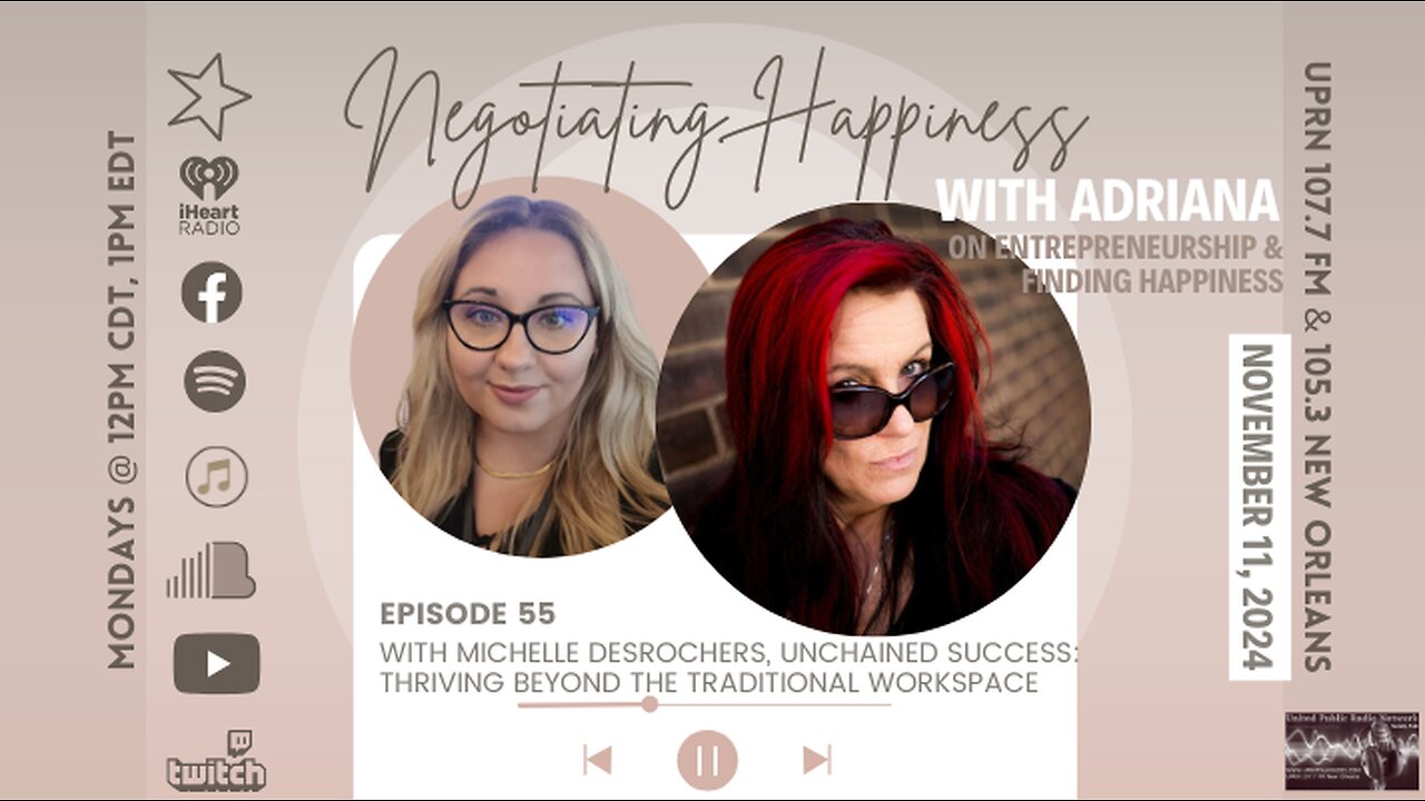 Negotiating Happiness Ep 55 Michelle Desrochers, Unchained Success: Beyond the Traditional Workspace