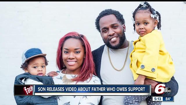 Son releases video about father who owes support