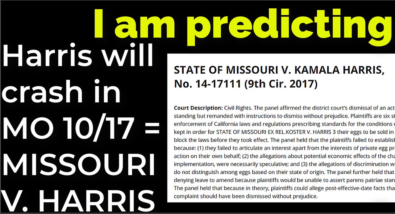 I am predicting: Harris' plane will crash in Missouri on 10/17 = MISSOURI V. HARRIS COURT RULING